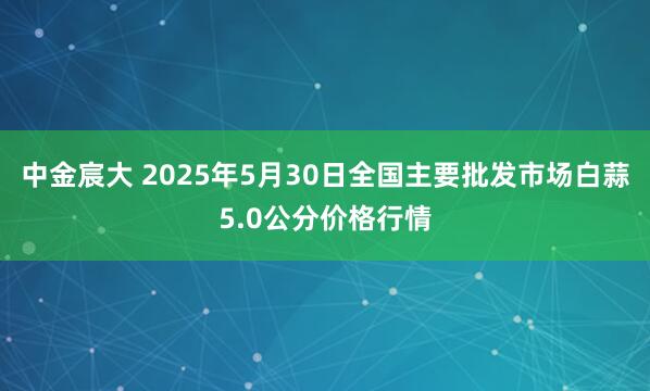 中金宸大 2025年5月30日全国主要批发市场白蒜5.0公分价格行情